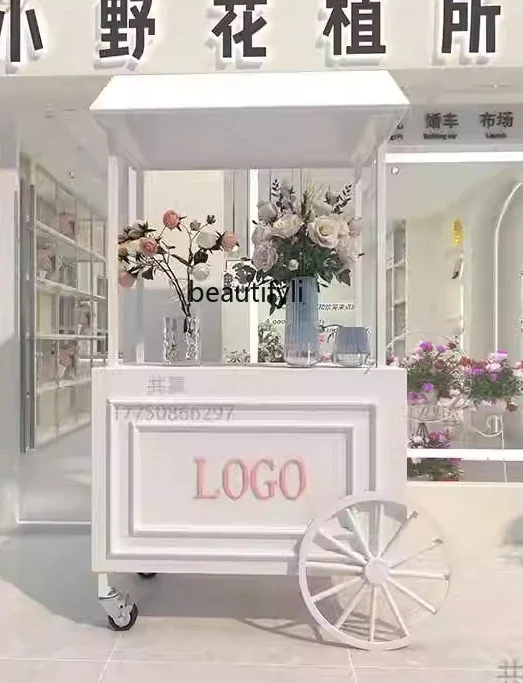 

A50 European wrought iron float, outdoor, shopping mall promotion, mobile stall cart with drawers and cabinets