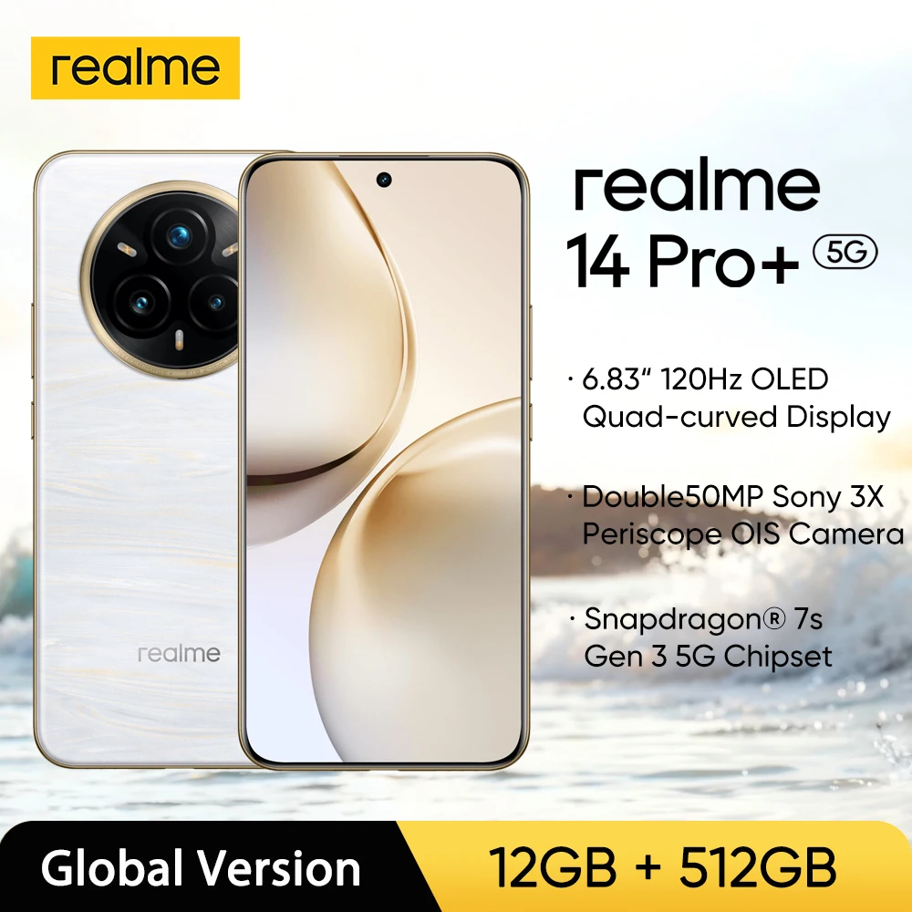 [World Premiere] realme 14 Pro Plus Snapdragon®7s Gen 3 5G 50MP Sony 3X Periscope Camera 80W SUPERVOOC Charge 6000mAh IP69