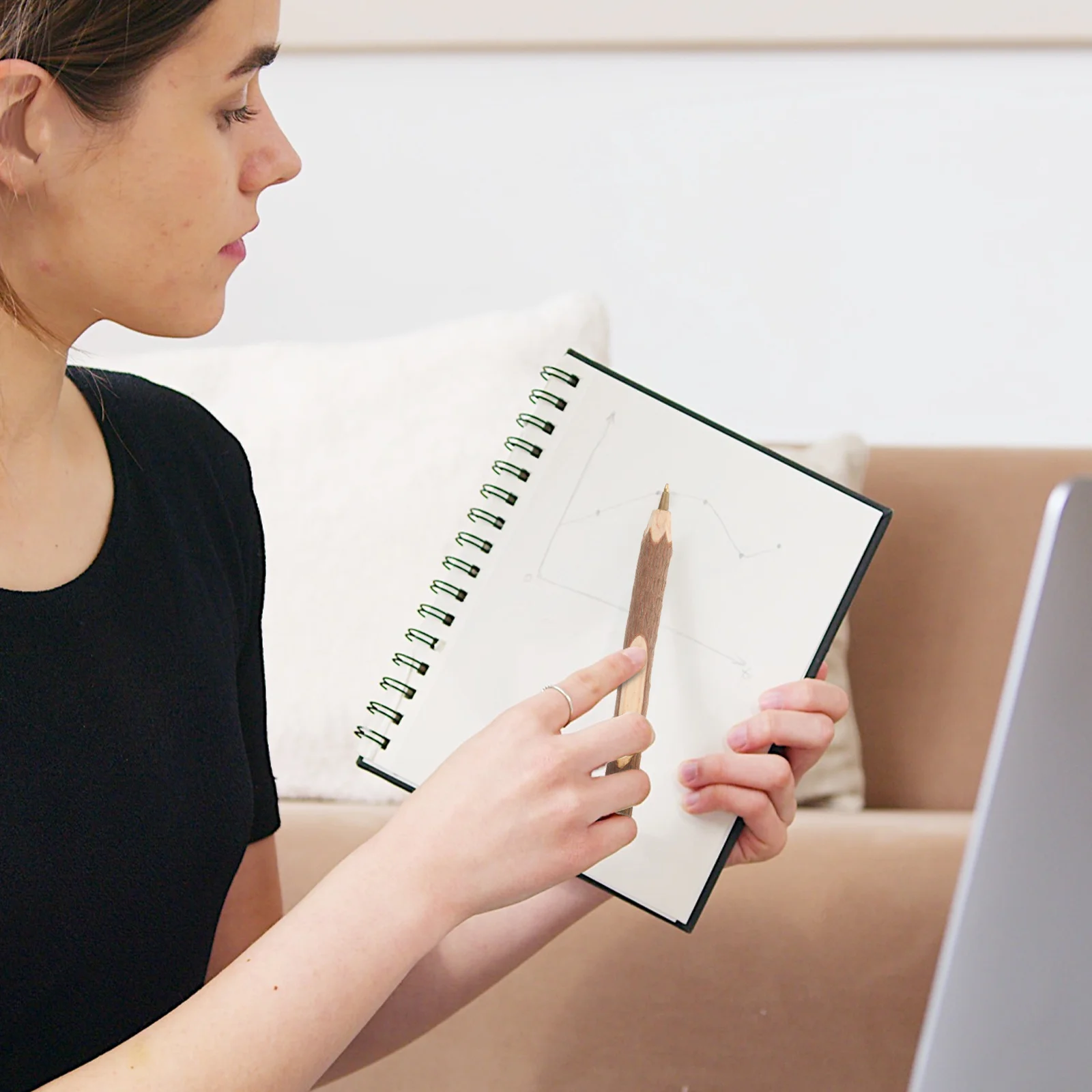 

12Pcs Bark Wood Ball Pens Creative Fine Point Smooth Writing Supplies for School Office Note Taking Ballpoint Pens