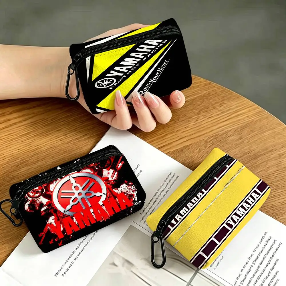Y-YAMAHAs Logo Anti-fade Oxford Cloth Small Zipper Coin Bag Lightweight Hanging Wallet For Coins ID Cards