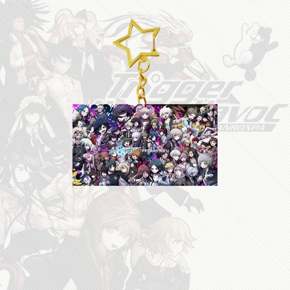 6 سنتيمتر لعبة Danganronpa سلسلة مفاتيح مصنوعة من الأكريليك نموذج تأثيري شخصيات حلية اكسسوارات عيد الميلاد جمع الهدايا