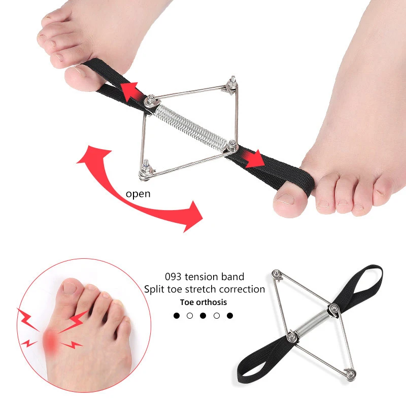 1PC Stainless Steel Toe Valgus Corrector Belt Foot Stretch Recovery Training Exerciser Strap Thumb Elastic Band Foot Tools