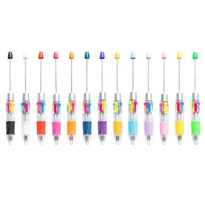 

4 Color in 1 Beadable Pen Retractable Multicolor Ballpoint Pen Stocking Fillers Dropship