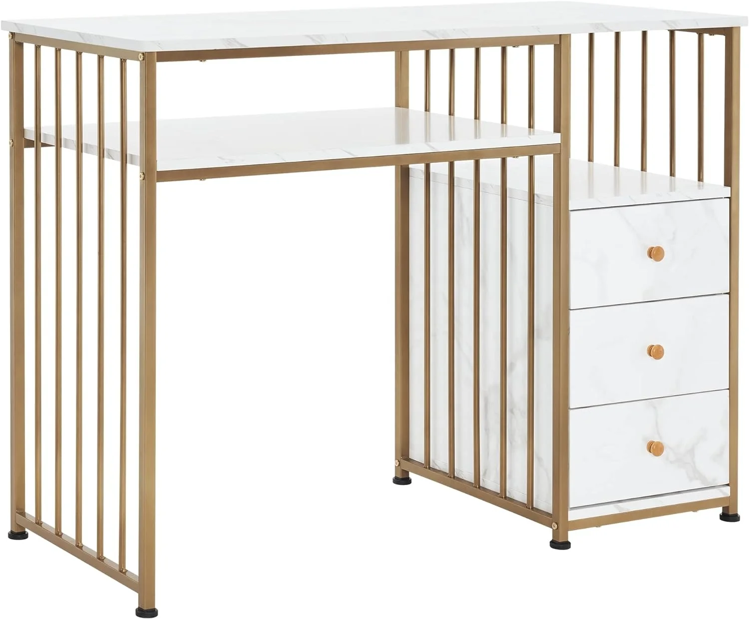 Manicure Table Marbling Texture Nail Desk With Storage Drawers Salon Spa Equipment Makeup Table Light Luxury Beauty Furniture