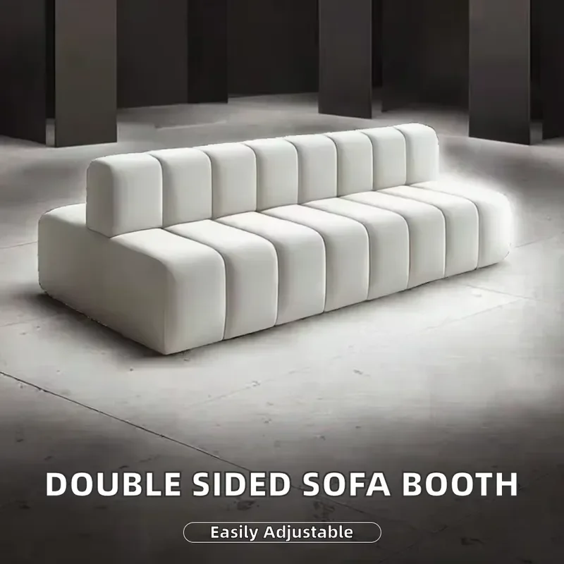 Double Sided Sitting Back-to-Back Straight Row Reclining Sofa Booth Set Wood Modern Apartment Bathroom Clothing Store