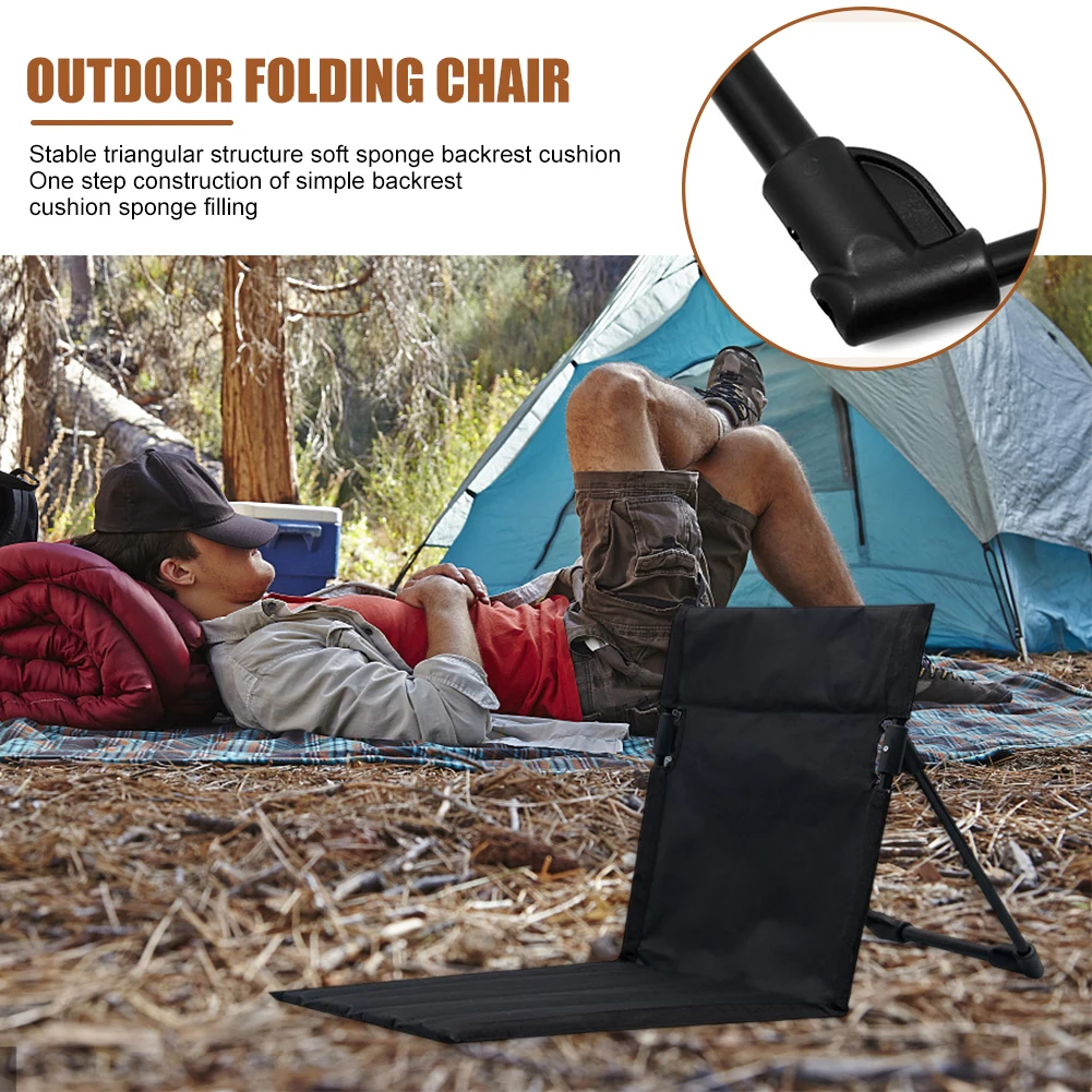 Portable Camping Chair Universal Foldable Single Lazy Chair Lightweight Seat Cushion Comfortable Wear- Outdoor Supplies