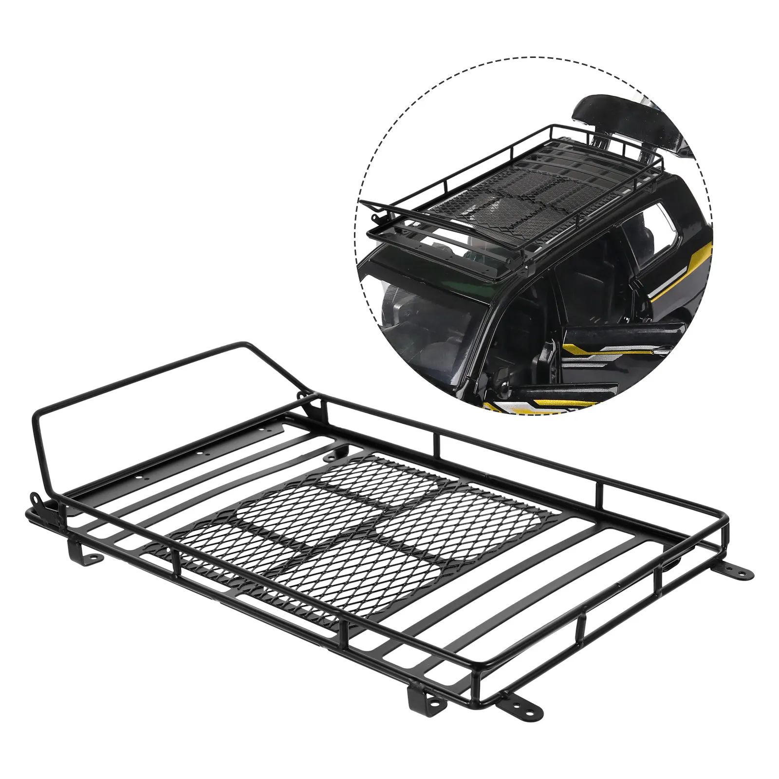 

Heavy-Duty Car Roof Luggage Holder Bracket Rack Shelf Designed for 1:10 Scale Crawler Vehicles Realistic Off-Road Climbing Car