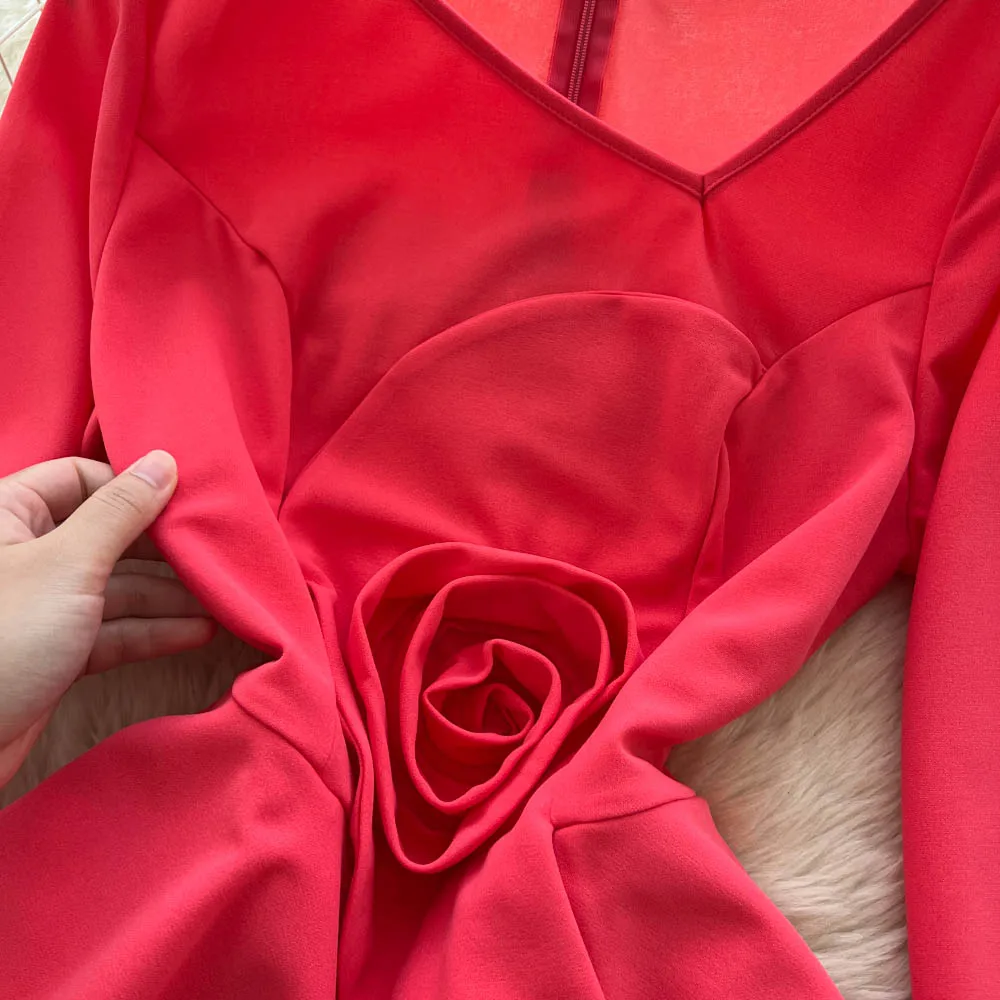 Sexy elegantes, langärmliges, gespleißtes Party-Bleistiftkleid für Damen, koreanische Abendkleider für Modezeremonie