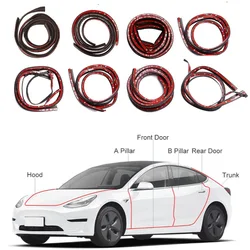 For Tesla Model Y 3 Car Door Seal Kit  A B Pillar Auto Trunk Hood Soundproof Rubber Weather Strip  Noise Reduction Kit