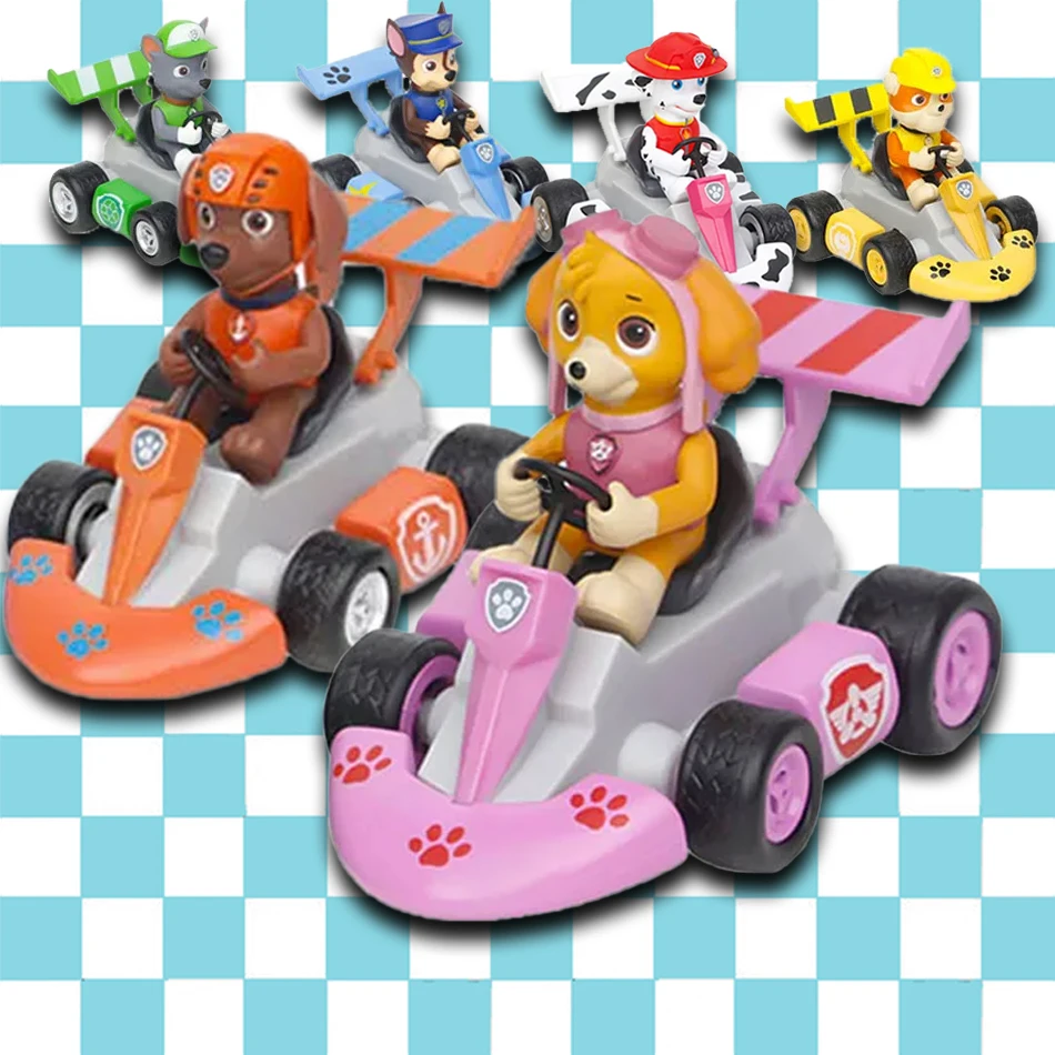 Anime Paw Patrol Pull Back Car Marshall Rubble Chase Rocky Zuma Skye Dog Action Figure Toys Anime Game Doll Kid birthday Gifts