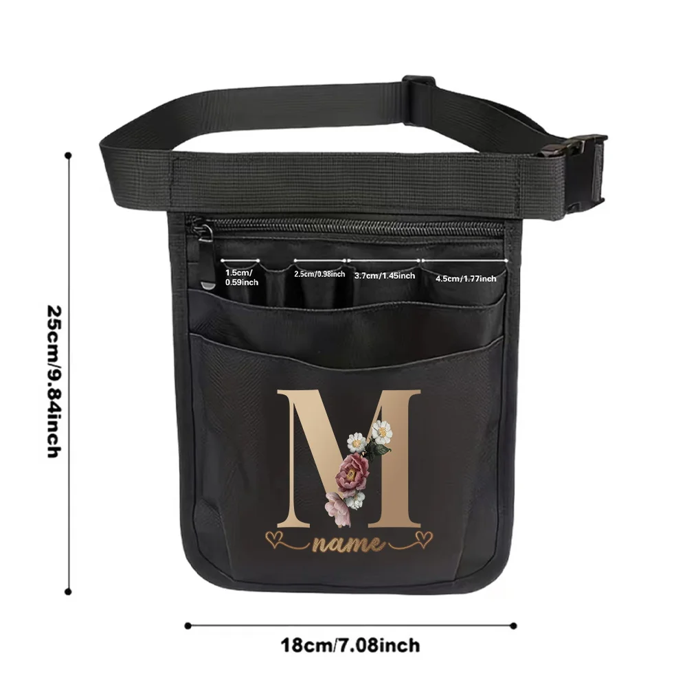 Customized Gold Letter Series Multi Functional Tool Waist Bag Nurse Medical Supplies Storage Nurse Bag