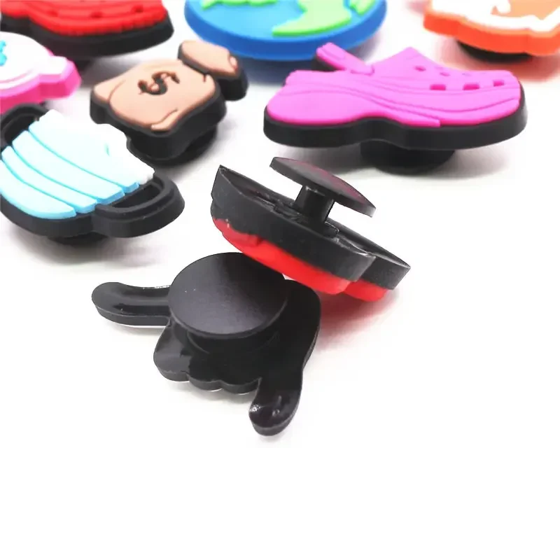 Novelty 1pcs Funny PVC Shoe Charms Clown Shark Toilet Paper Sandals Decorations Slippers Accessories for Kids Party X-mas Gifts