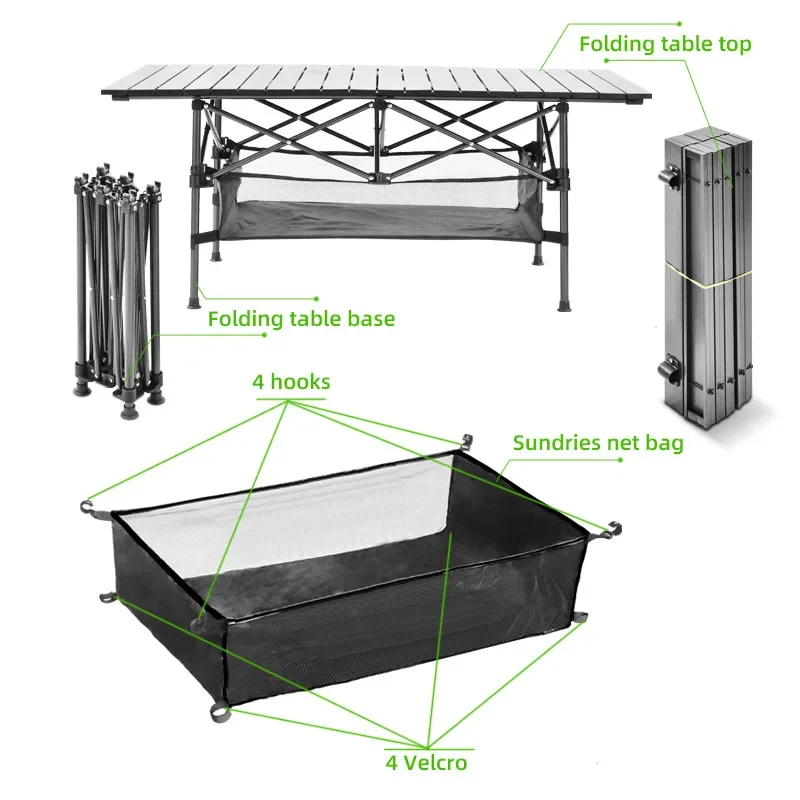 Outdoor Folding Table Chair   Camping Aluminium Alloy Picnic Table Waterproof Durable Folding Table Desk For 95*55*68cm