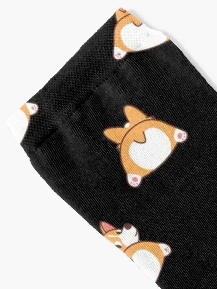 Funny Cute Corgi Butt Pattern dark Socks Stockings compression essential Christmas happy Men Socks Women's