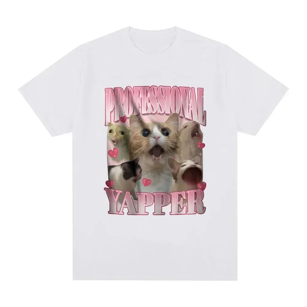 Professional Yapper Meme T-Shirt Funny Cat Lovers Graphic Sleeve Comfort T-shirts Harajuku Short Sleeve Aesthetic Clothes