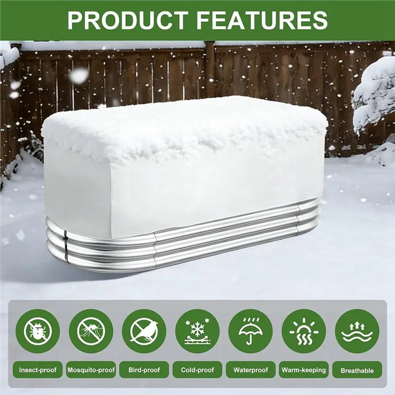 PZHI 2 Pack Plant Freeze Cover Frost Cloth 140x70x45cm for Raised Garden Bed Winter Protection Reusable Non-Woven Fabric