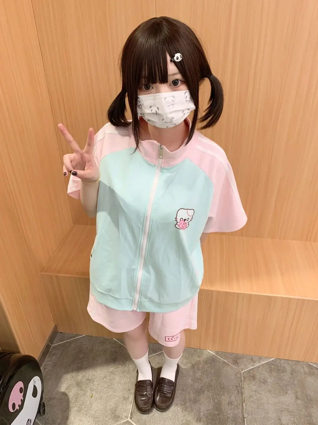 

Casual Japanese 2 Piece Sets Womens Outfits Summer Sports Short Sleeved Zipper Cardigan + Loose Shorts Cute Women Y2k Suits