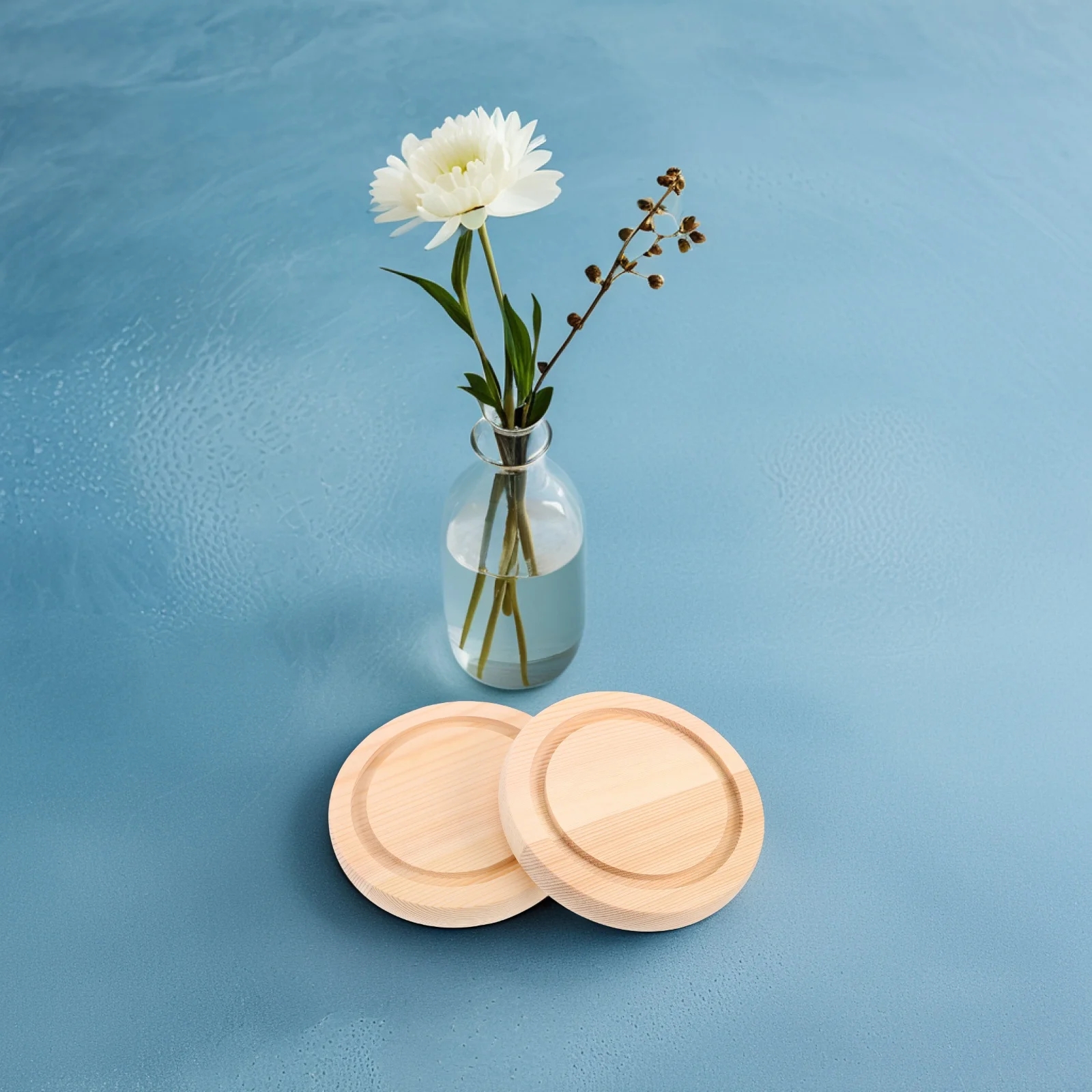 

2pcs Glass Cloche Base With Wooden Tray Dustproof Display Holder For Succulents Dried Flowers Home Office Wedding Decor Clear