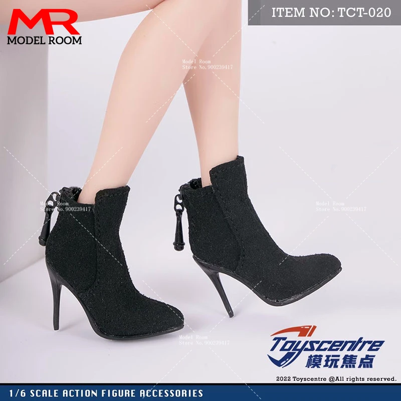 Toys Centre TCT-020 1/6 Scale Female High-heel Boots Black Shoes Model Clothes Accessories Fit 12'' Soldier Action Figure Body