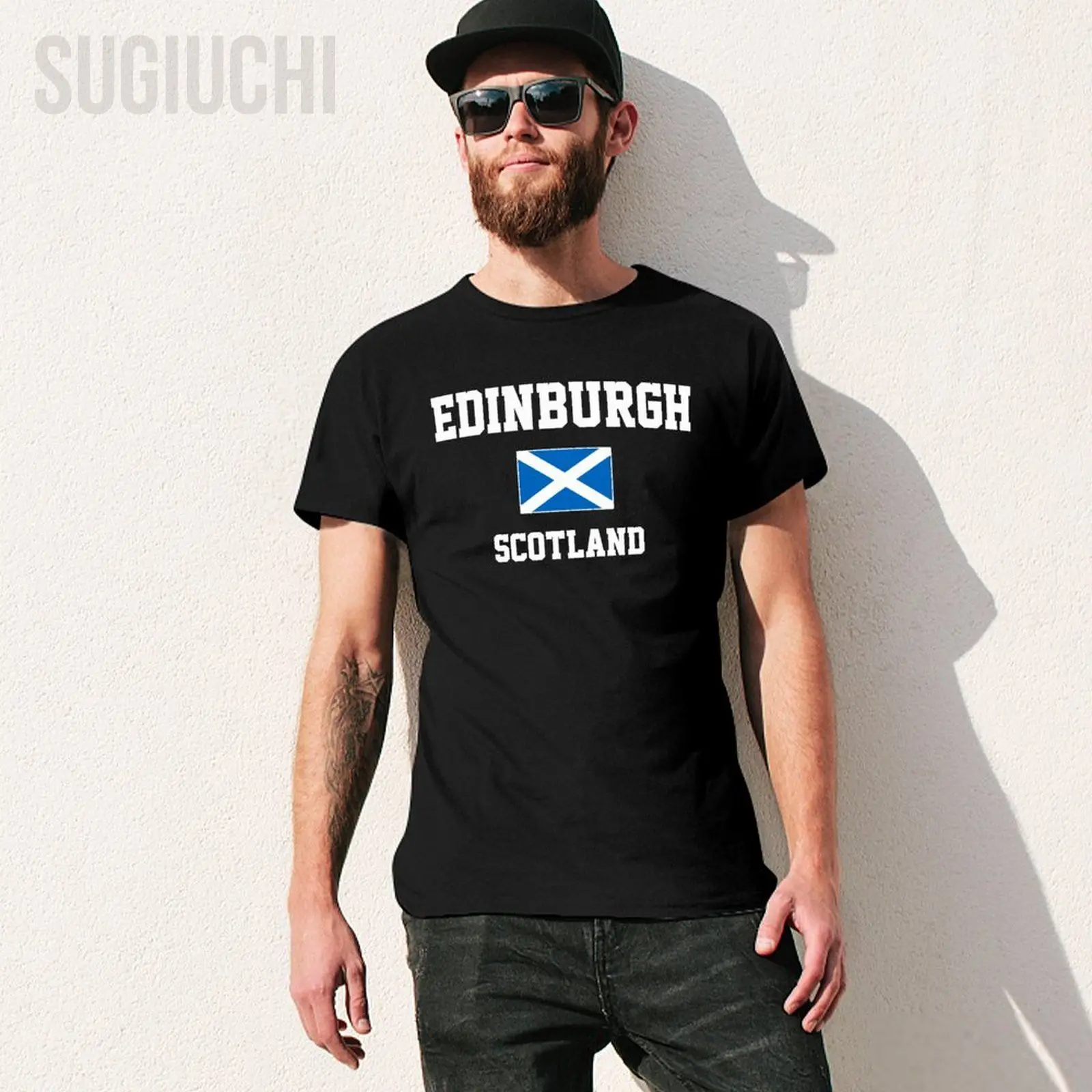 Flag of Scotland Edinburgh Men Tshirt Tees T-Shirt O-neck T Shirts Women Boys Clothing 100% Cotton