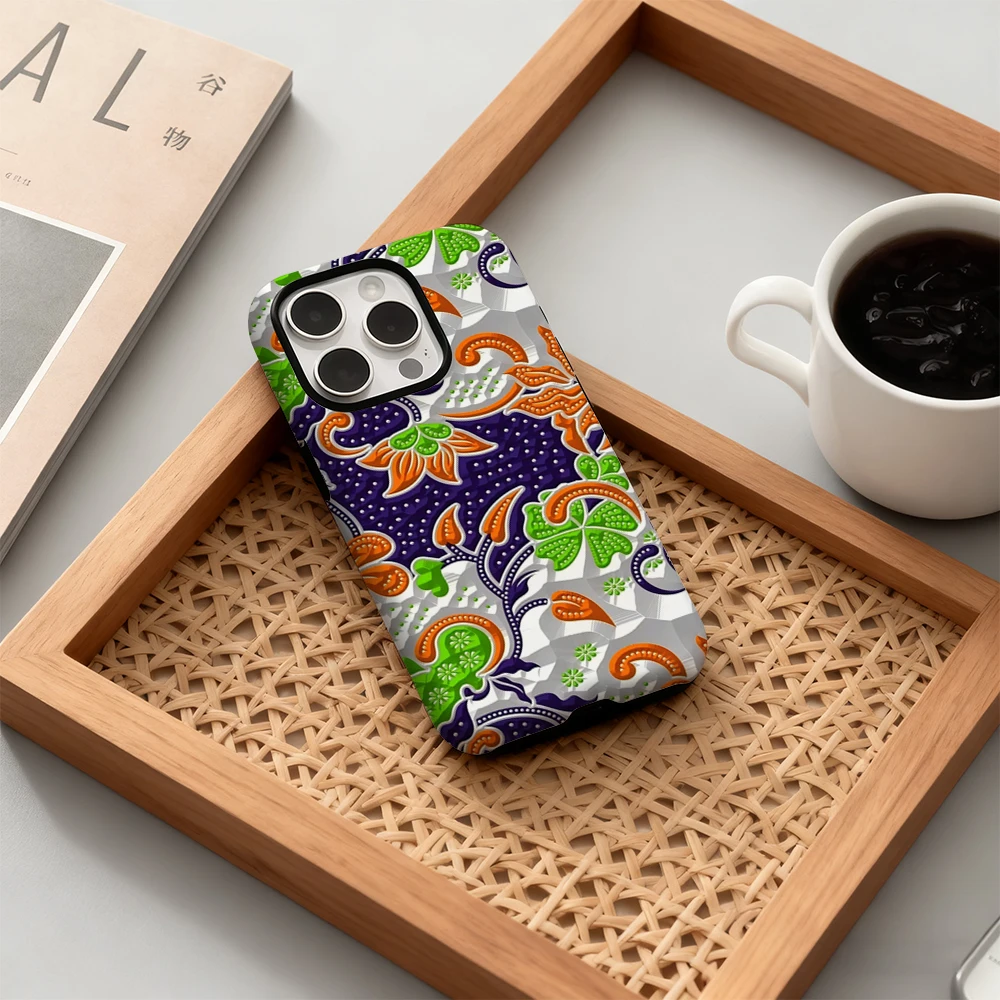 Bohemian Floral Fusion Phone Case for iPhone 17 16 15 14 13 12 11 Pro Max Air Plus Luxury Double-layer Back Cover