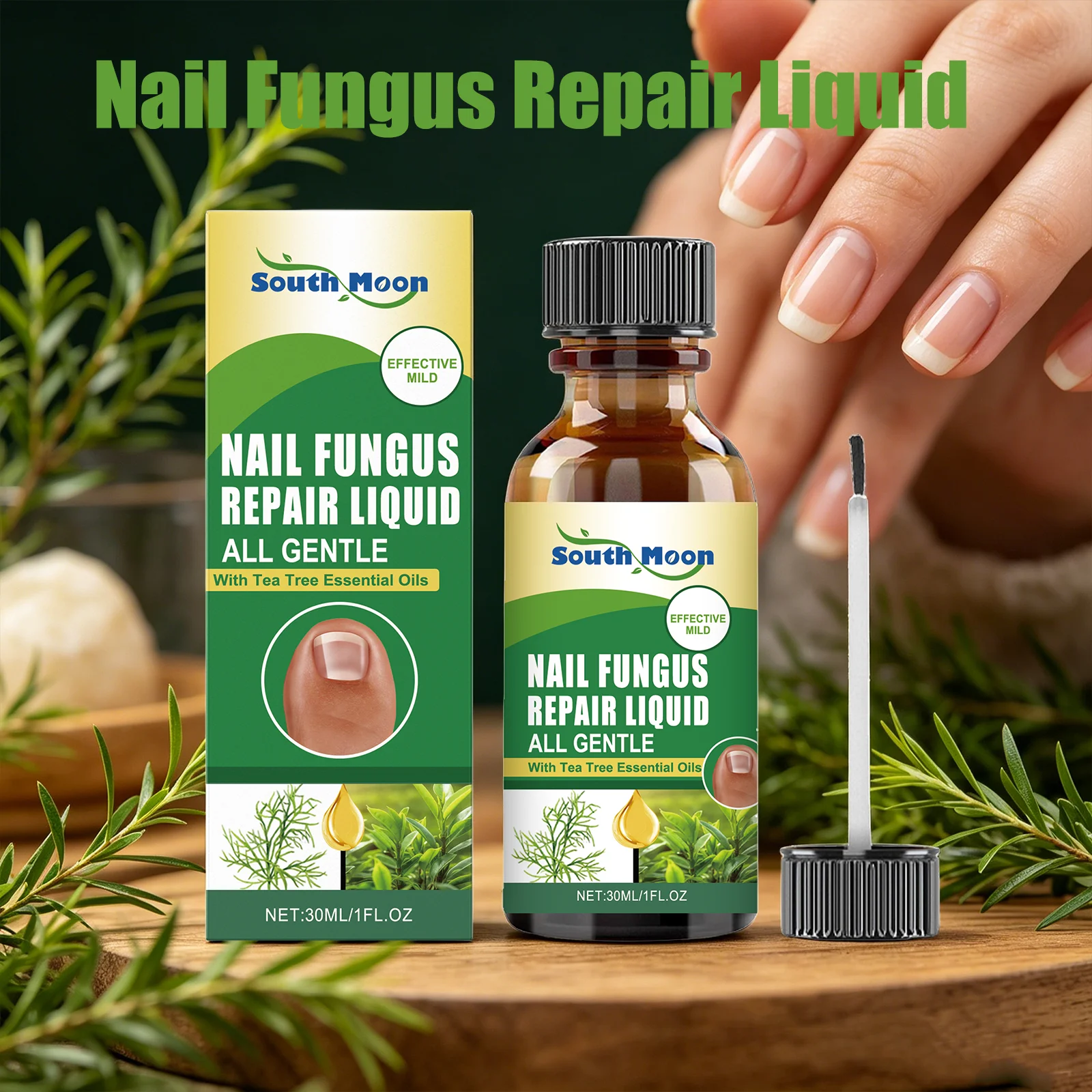 South Moon Nail Fungus Repair Liquid Gentle Damaged Nail Improving Nourishing Nail Liquid for Fingernail Toenail Restoration