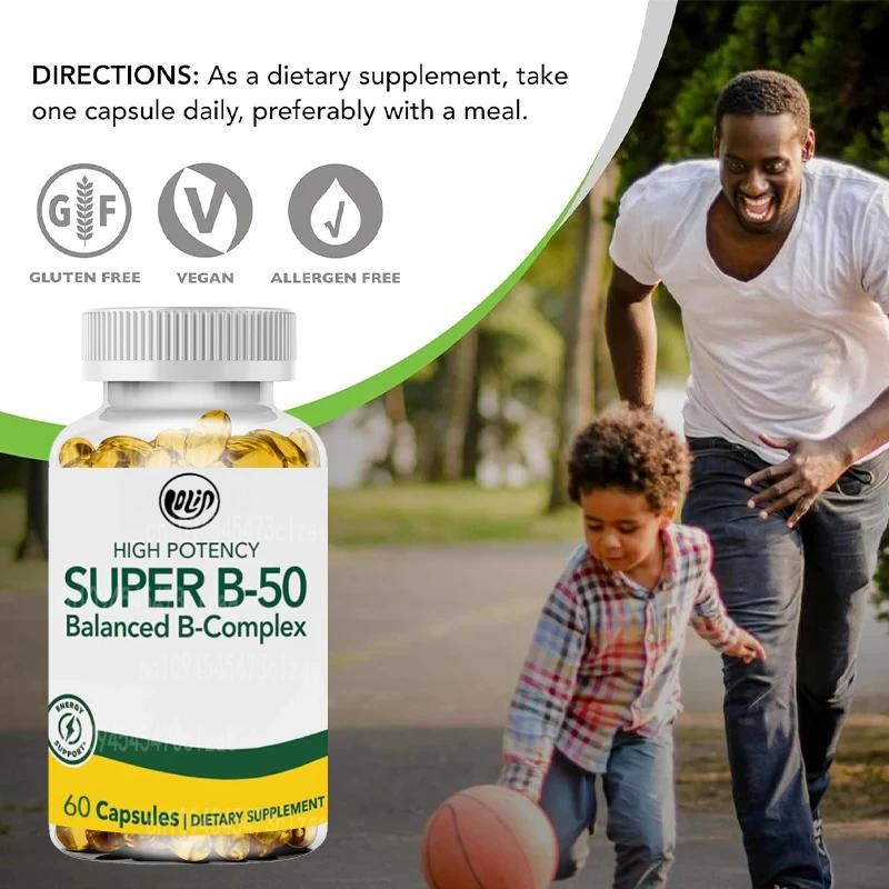 

Balanced B Complex Is Rich in Nutrients Including Inositol, Choline -60 Capsules - Vegan and Gluten Free