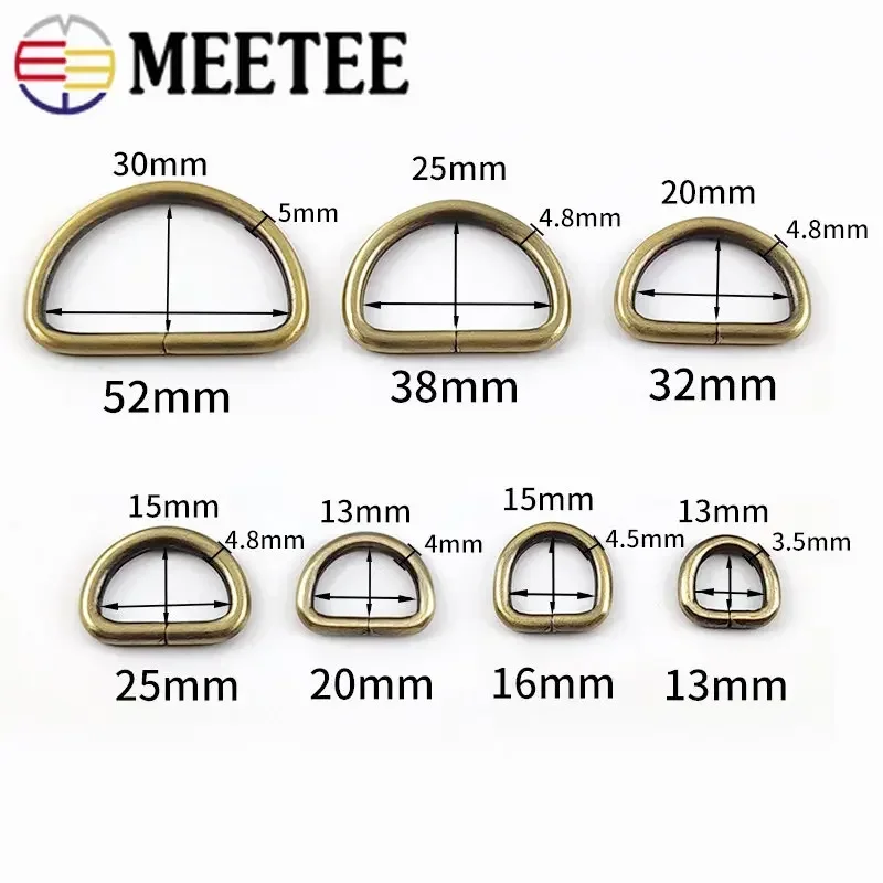 10 Pz Borse In Metallo Fibbia 16-50mm Rettangolo D Anello Tessitura Cintura Collegare Gancio Fibbie Borsa Cinghia Chiusura Accessori Hardware FAI DA TE