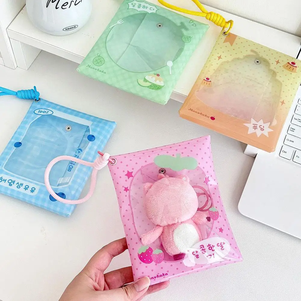

Pain Bag Outdoor 10cm Doll Bag Doll Protective Cover Cute PVC Waterproof Dustproof Storage Bag Strawberry Milk Doll Pouchs
