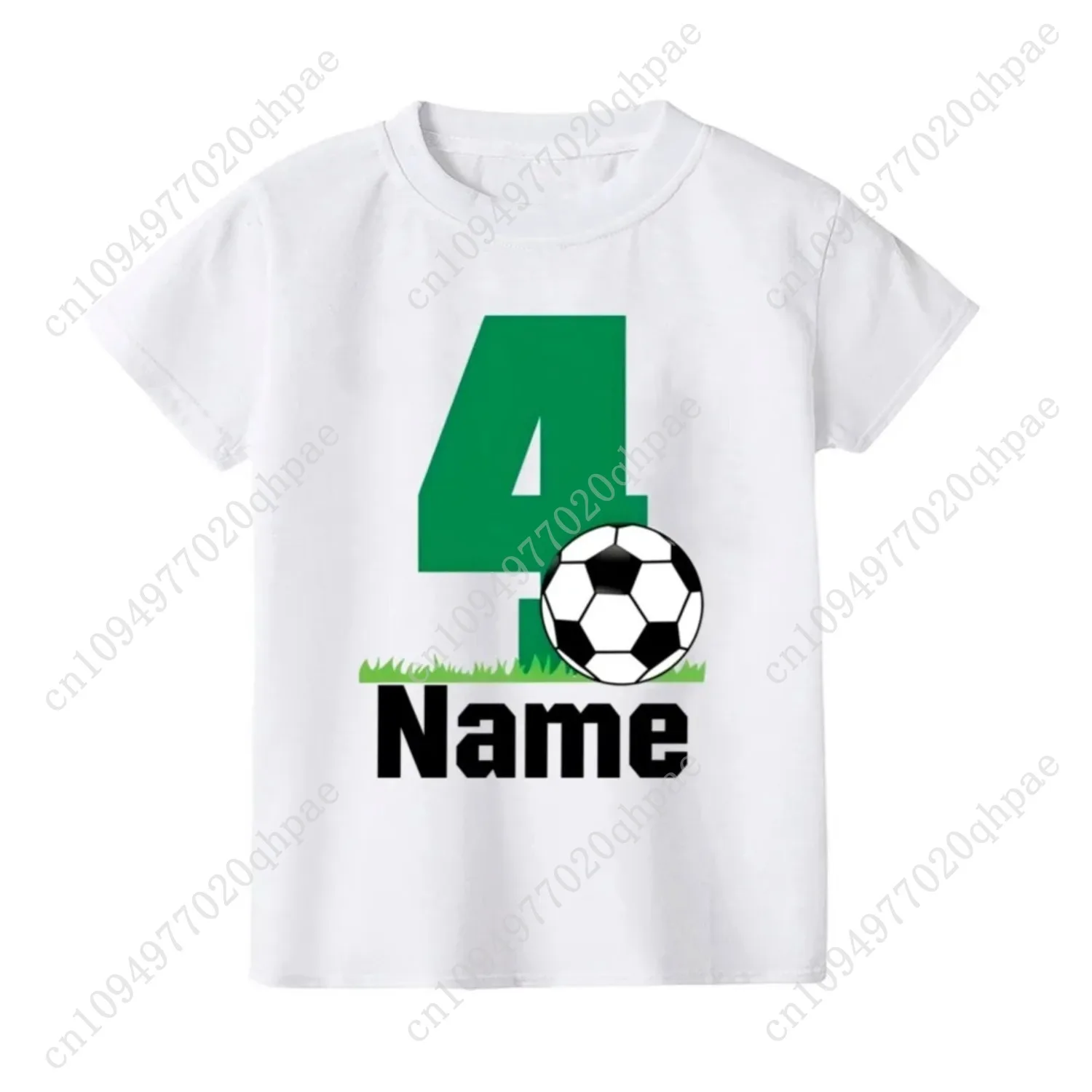 เสื้อยืดเด็กพิมพ์ลายฟุตบอลและวันเกิด เสื้อยืดลำลองแขนสั้นสำหรับเด็ก เสื้อยืดแฟชั่นคอกลม เสื้อยืดเด็ก เสื้อผ้าฤดูร้อน