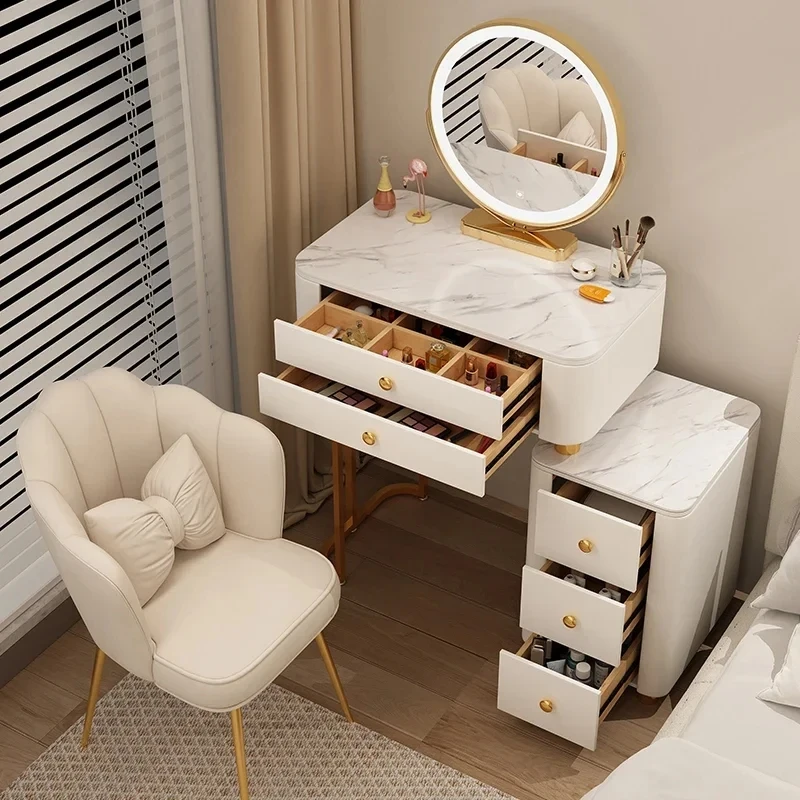 Bedroom Girls Vanity Table Makeup Organizers Storage Luxury Vanity Table Modern Nordic Comoda Pra Quarto Home Furniture