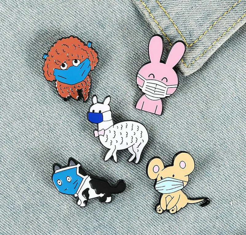 Pin personalizado de gato, perro, conejo, rata, Alpaca, para bolso Pin de solapa, insignia de dibujos animados, joyería para niños, amigos, animales divertidos, esmalte