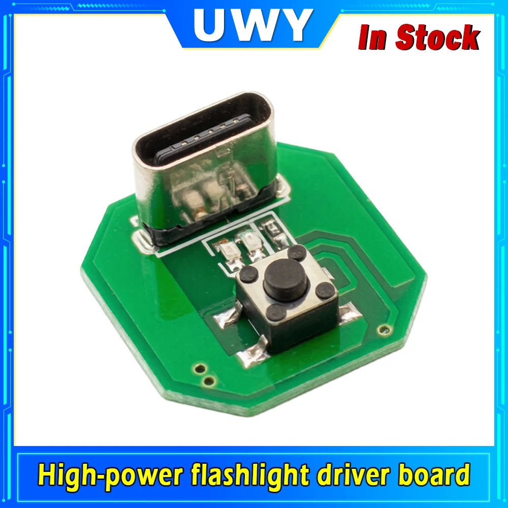 1/3PCS Type-C High Power Flashlight Driver Board 3.7-4.2V Single Gear LED Driver Module Integrated Charging and Switch Function