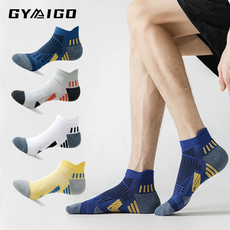 

GYMIGO 4/10 Pairs Men Women Sport Running Socks Sweat-absorbing Breathable Cycling Soccer Socks Towel Bottom Sports Socks