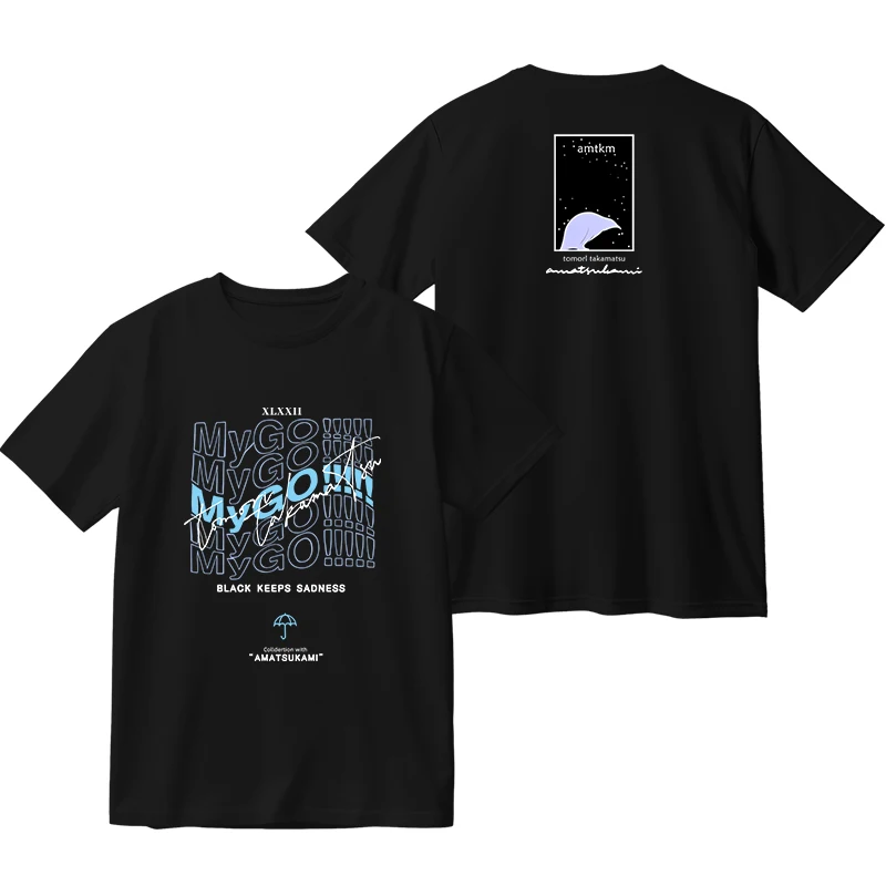 Nadruk 3D BanG Dream!To koszulka MyGO kobiety mężczyźni lato O-neck z krótkim rękawem zabawna koszulka Tomori Takamatsu Cosplay koszulki z nadrukami