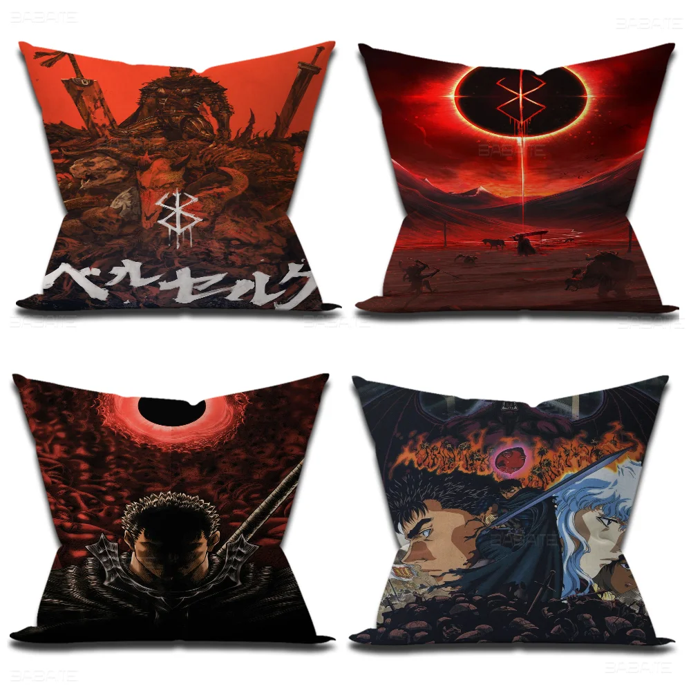 Anime Berserk Office Cushion Pillowcase Car Cushion Cover45X45CM Lumbar Pillowcase Sofa Pillowcover