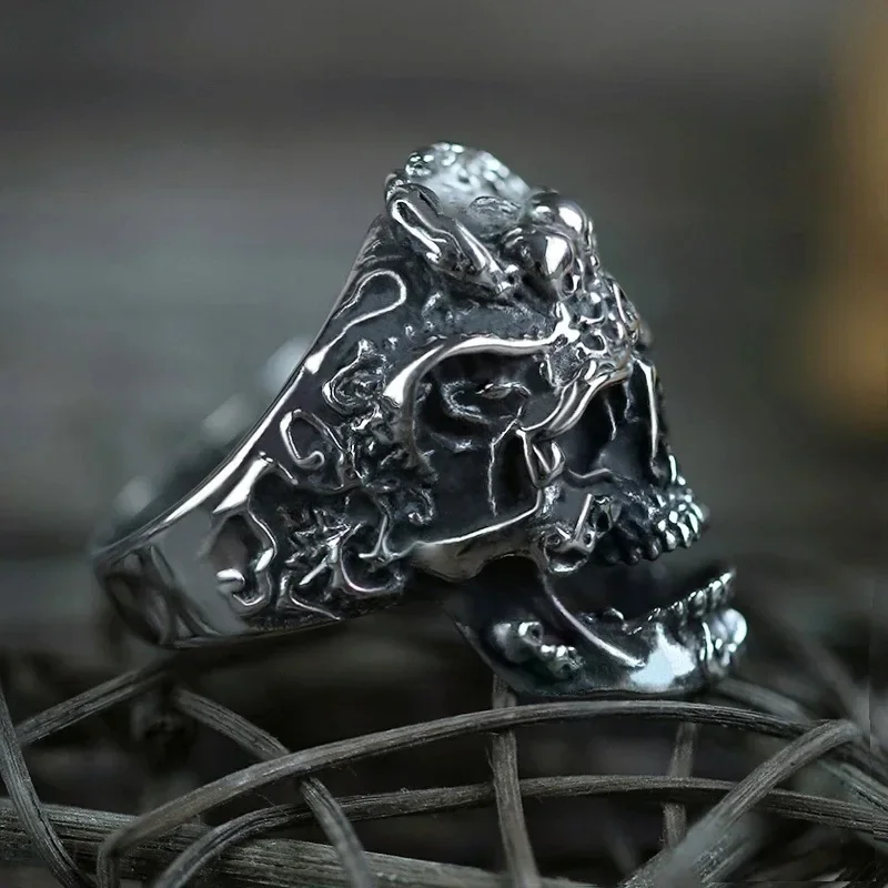 Best Sellers! Rock Gothic Skull Head Ring, Male Gift