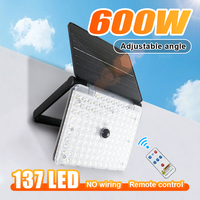 600W/100W 137LED Outdoor Solar Light 3 Mode Motion Sensor Solar Power Floodlight Solar Wall Street Light for Garden Path Camping
