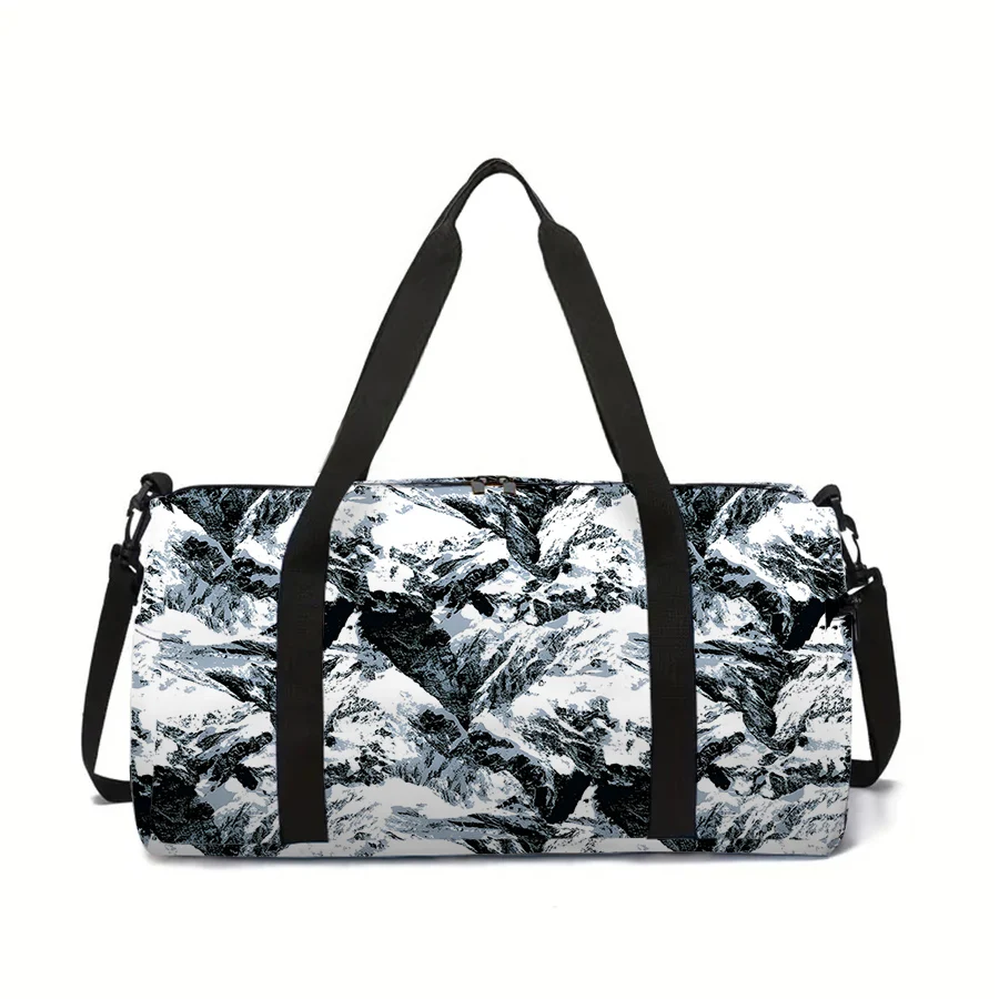 

Snow Mountain Large Capacity Travel Duffels Bag for Boy/Girl Children Best Gift 2D Flat Cartoon Leisure Fitness Bag