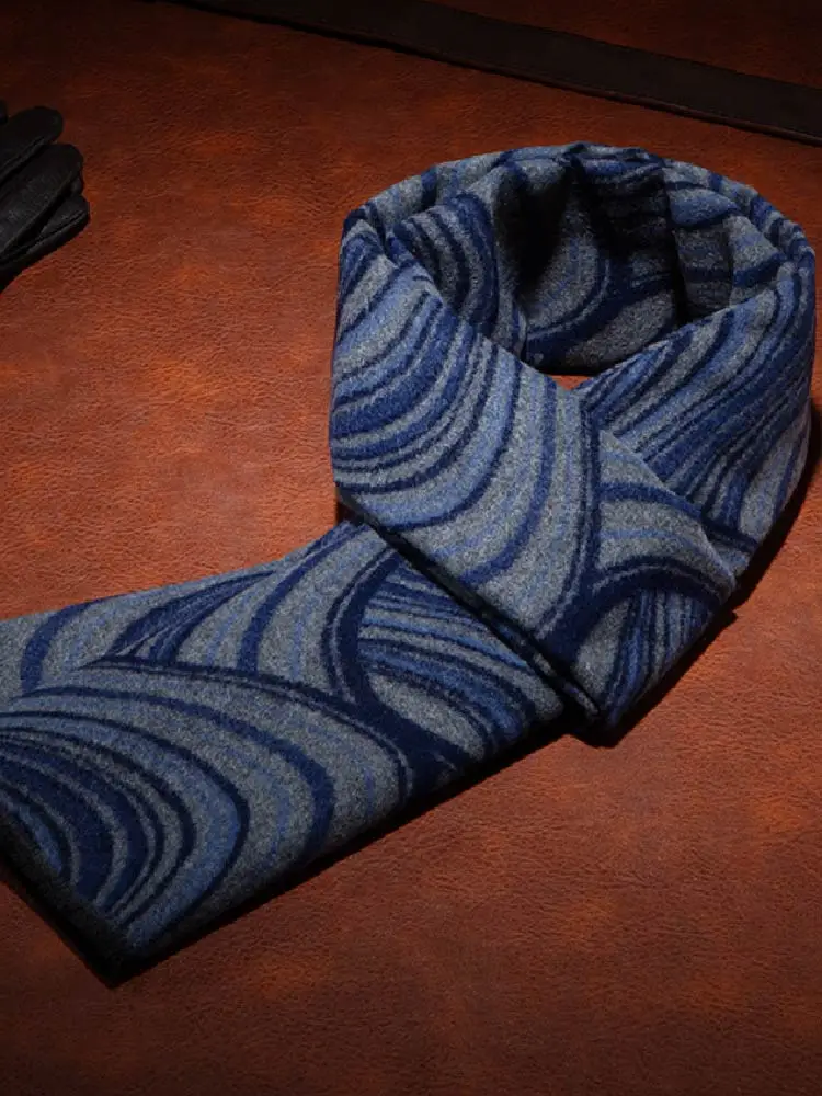 وشاح رجالي دافئ الملمس 11.81 × 70.86 بوصة الشتاء الرقبة أدفأ الأعمال الكلاسيكية نمط غير رسمي لجميع المواسم #4