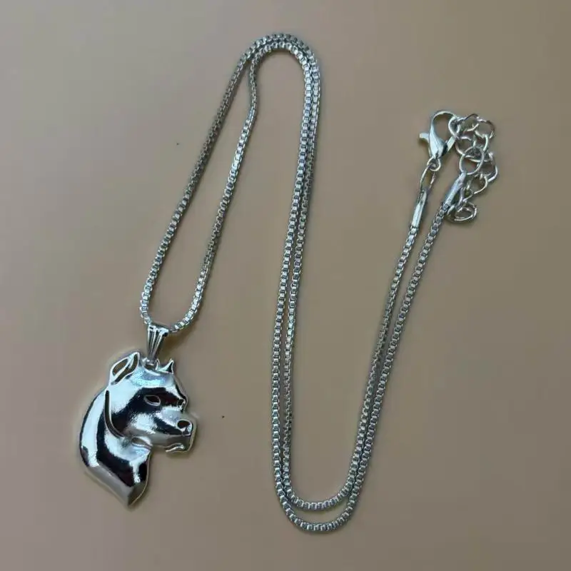 Joyería para amantes, collares para perros con colgante de Dogo Argentino liso de Metal para mascotas