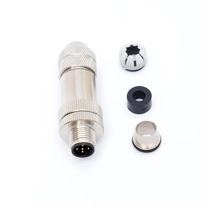 M12 Ethernet connector PROFINet Aviation waterproof plug 4-core 5-core 8-core 12-core metal shielding connector