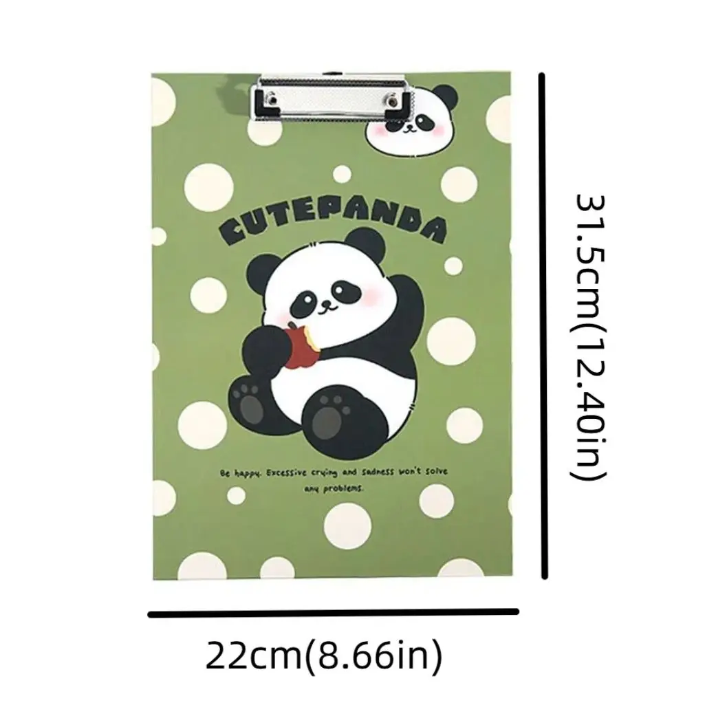 Aesthetic A4 Board Clip Folder File Storage Document Panda File Folder Paper Holder Good-looking Writing Clipboard