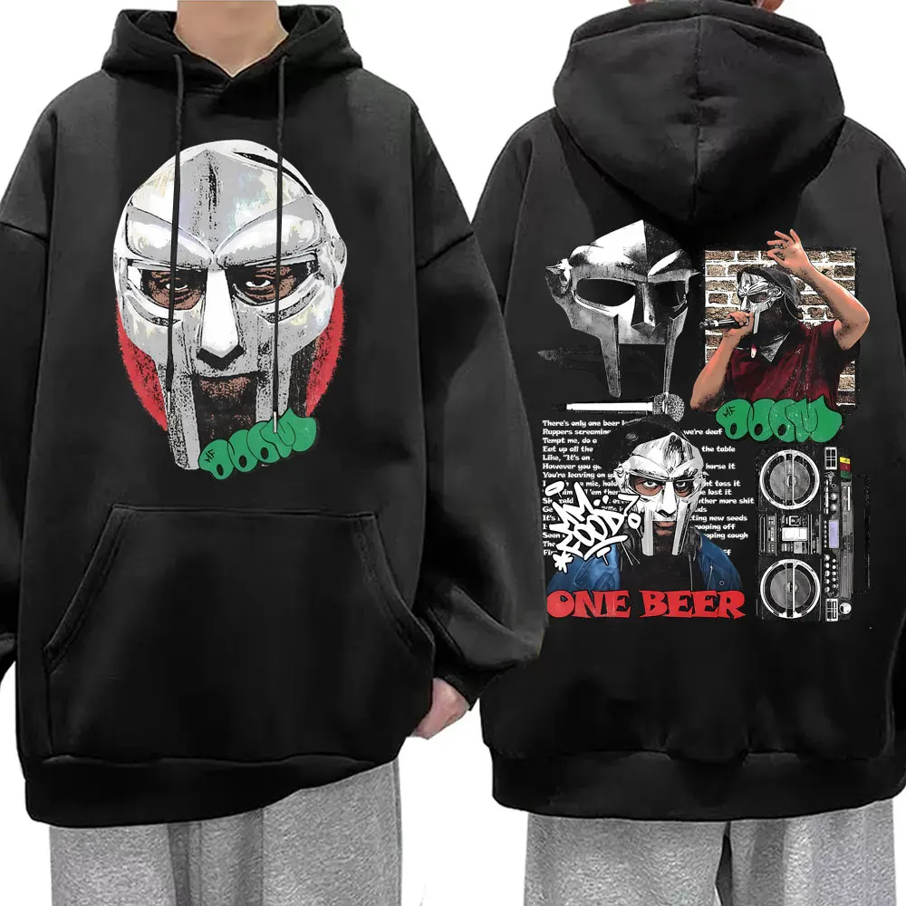 

Rapper Mf Doom MM FOOD One Beer Print Hoodie Men Women Hip Hop Fashion Pop Music Pullover Male Vintage Casual Oversized Hoodies