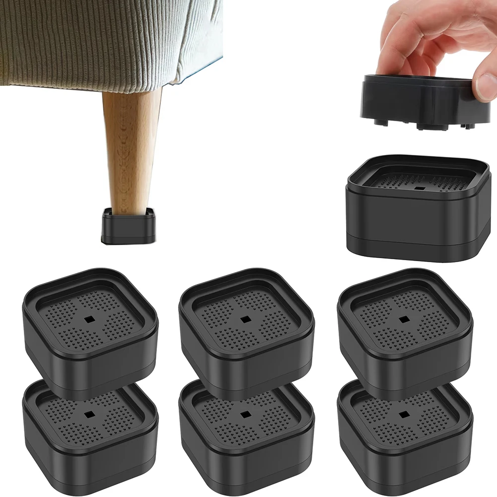4/8 Pcs Furniture Risers Heavy Duty Bed Chair Table Heightening Foot Pad Non-slip Floor Protecto Furniture Feet Leg Lift