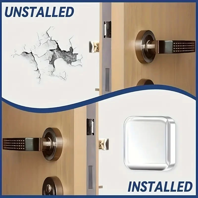 2/4/6pcs Invisible Clear Door Stoppers Self‑Adhesive Door Handle Wall Protector Shock‑Absorbent Silent Transparent Wall Guard Fo
