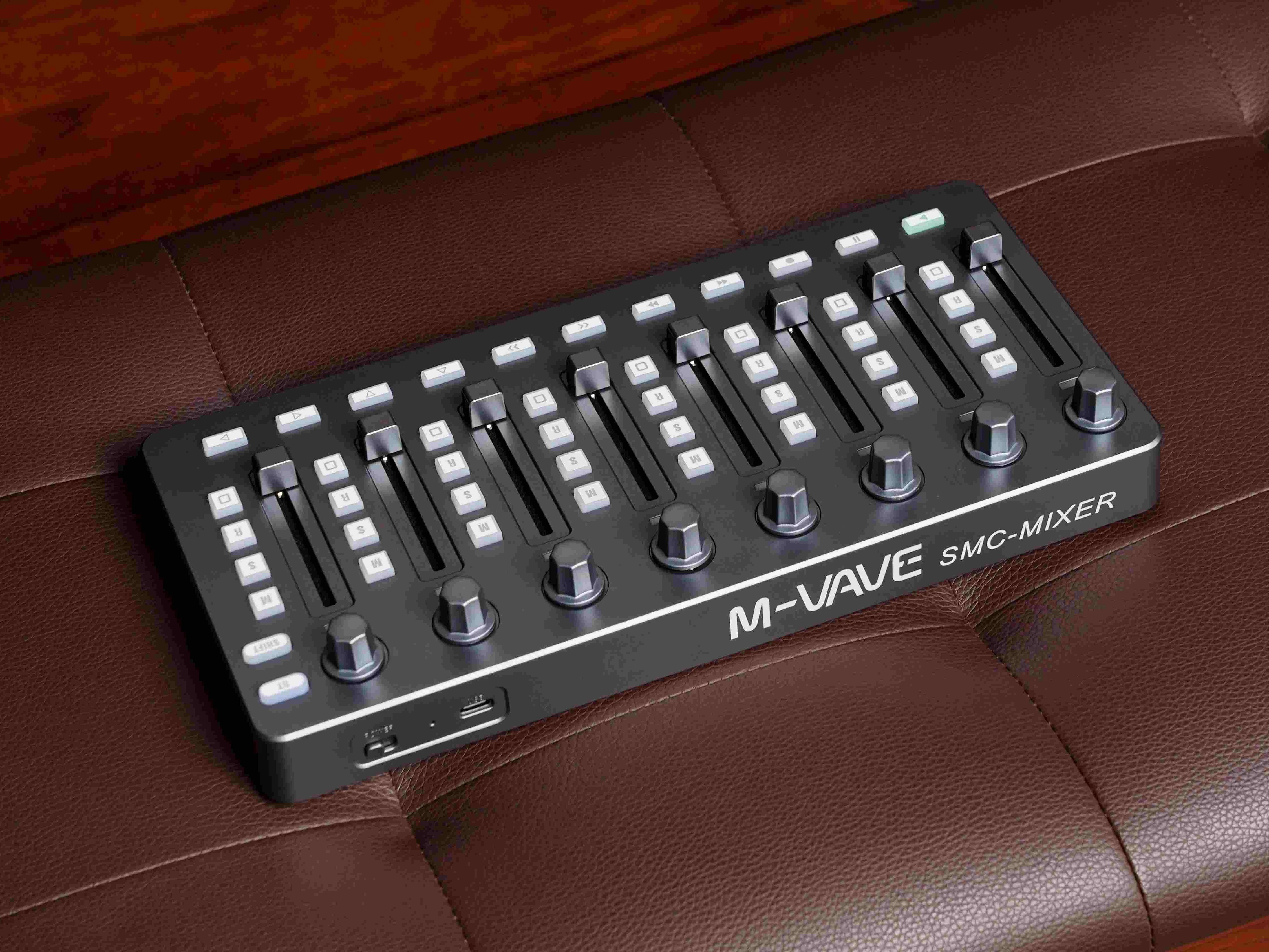 M-VAVE SMC MIXER Gray Mixer Portable BT MIDI 8 Faders 8 Knobs USB