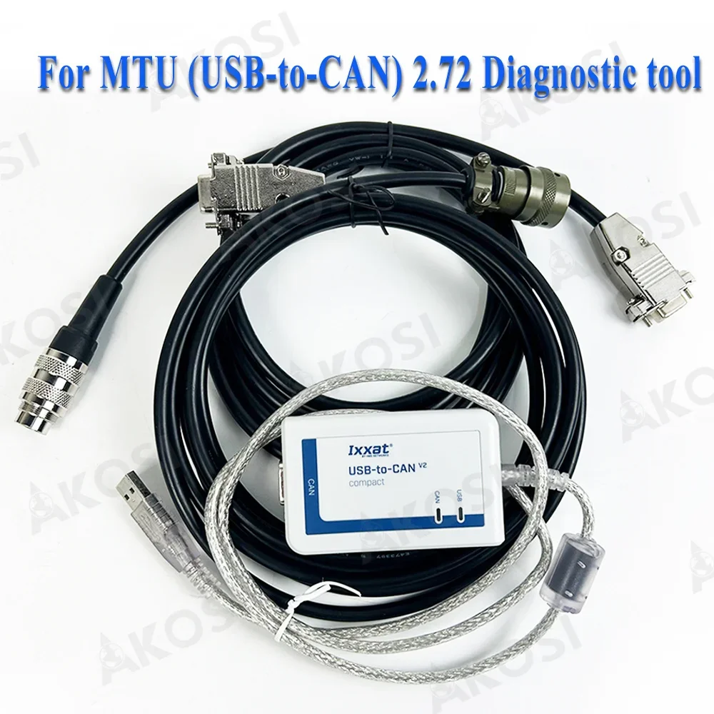 For MTU USB-to-CAN V2 COMPACT IXXAT FOR MTU DiaSys+MTU MDEC ECU4 test Cable+MUT ADEC ECU7 Diagnostic Cable MTU DIAGNOSTIC tool