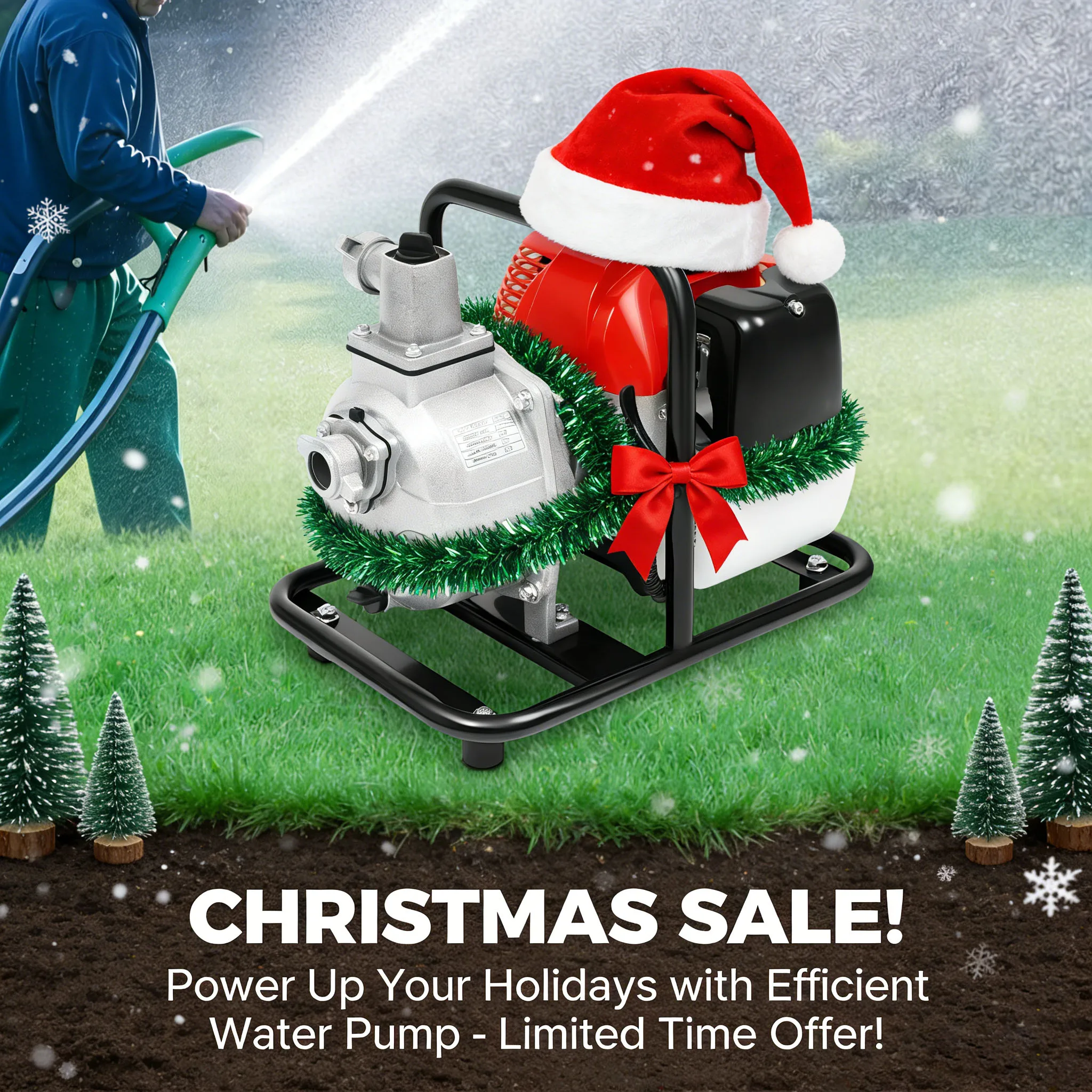 

Gas Powered Water Pump, 1.25kW 2 Stroke Engine 1 Inch Portable Water Pump for Garden Farm Irrigation, High Flow Transfer Pump