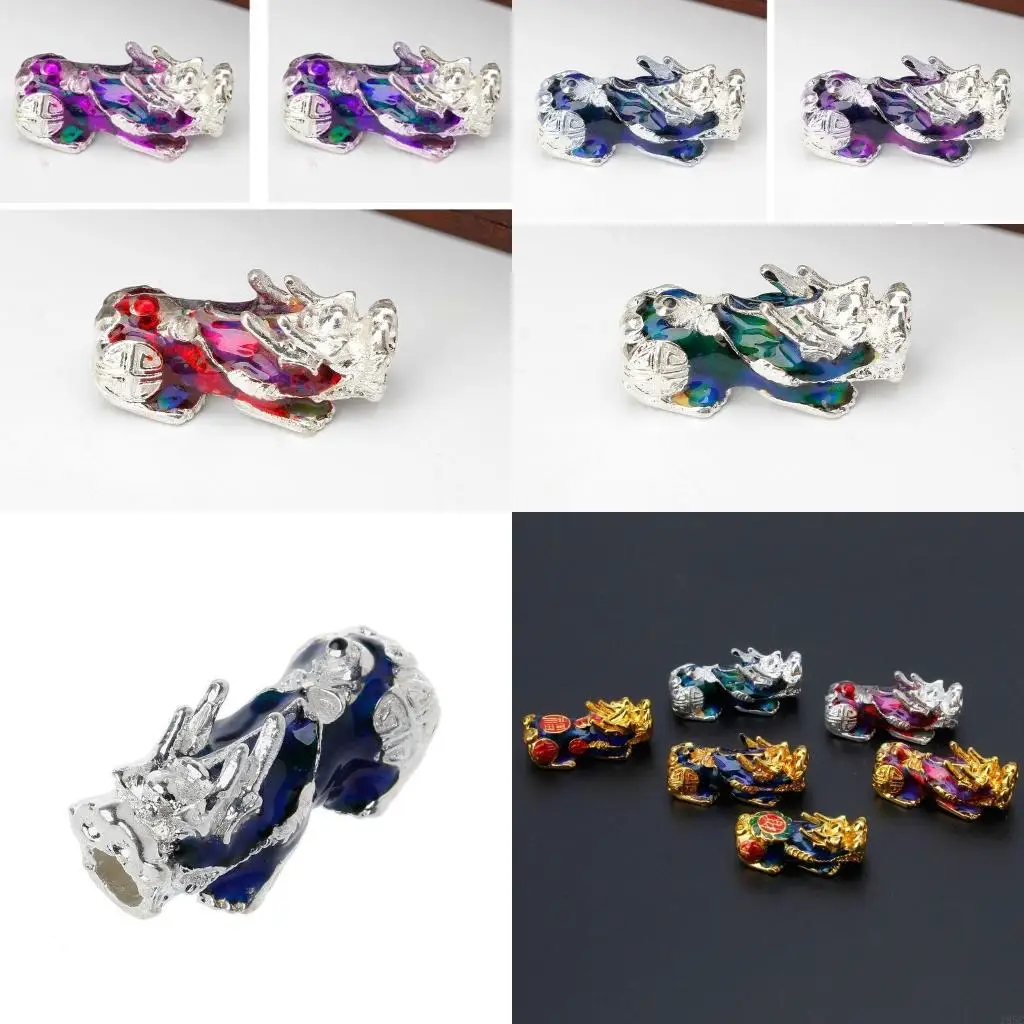 195C Chinese Pixiu Spacer Ball Beads Good Luck Yao Wealth Money Amulet DIY Bracelet Necklace Jewelry Craft Supplies